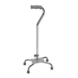 Silver Quad Cane, Large Base 